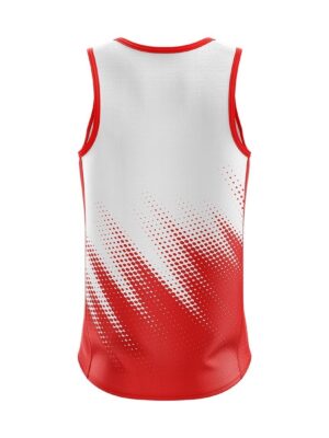 GYM Training Workout Tank Top | Sports T-shirt White & Red Color