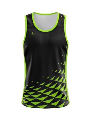 Gym Tank Top for Men | Plus Size Sleeveless Sports Vest Black & Green Color