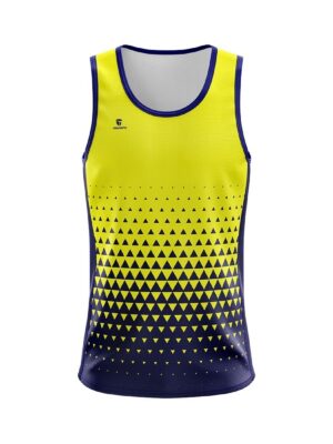 Gym Vests For Men Online | Workout Training Singlet Yellow & Navy Blue Color