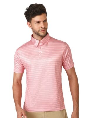 Striped Tshirt For Men | Men's Regular Fit Polo Tshirt Pink
