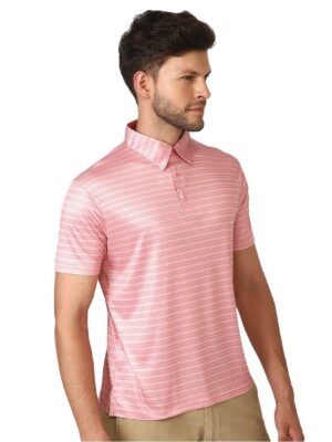 Striped Tshirt For Men | Men's Regular Fit Polo Tshirt Pink
