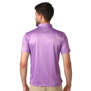 Polka Dots Polo Neck Tshirt for Men's | Printed Casual T-Shirts Purple