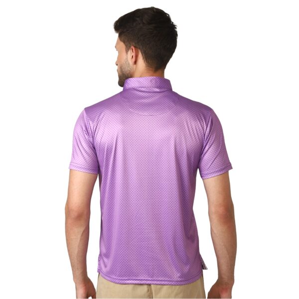 Polka Dots Polo Neck Tshirt for Men's | Printed Casual T-Shirts Purple