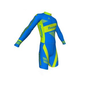 Full Sleeve Skate Suit For Skater | Powerslide Racing Speed Skinsuit Blue & Green Color