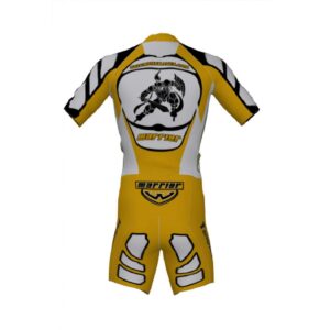 Kids Skating Suit Inline Skate Short Sleeve Racing Speed Suit - Gold White Color