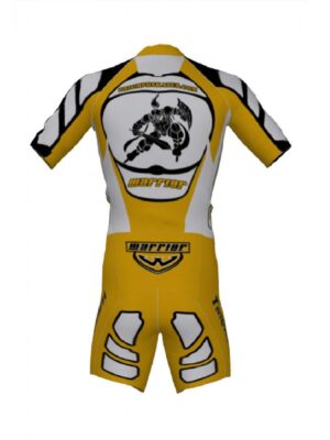 Kids Skating Suit Inline Skate Short Sleeve Racing Speed Suit - Gold White Color