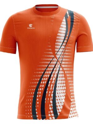 Sublimation Printed Volleyball Jersey Tees for Sports Players - Orange Color