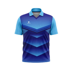 Mens Cricket Jersey Full Printed Shirts Dark & Light Blue Color