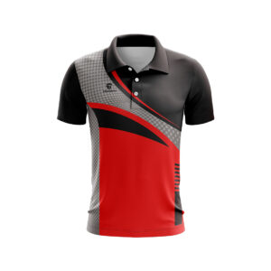 Men’s Cricket Sports Club Jersey New Design Cricket Shirt Red, Black & Grey Color