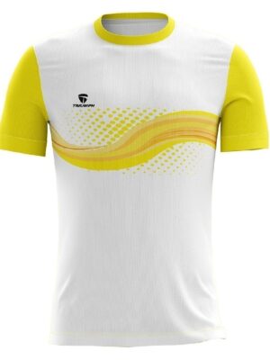 Volleyball Tshirts Clothes for Sports Player | Custom Sportswear - Yellow White Color