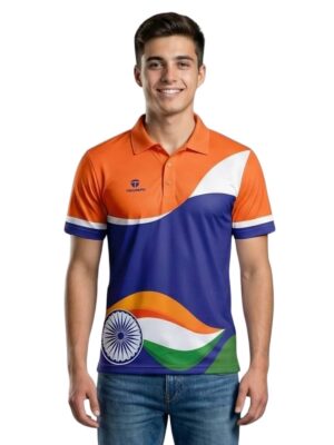 Triumph Independence Day / Republic Day India Tricolor T-Shirt for Mens Half Sleeve Polo Tshirt