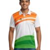 Independence Day / Republic Day India Flag Tricolor T-Shirt for Mens Half Sleeve Polo Tshirt