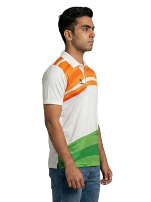 Independence Day / Republic Day India Flag Tricolor T-Shirt for Mens Half Sleeve Polo Tshirt