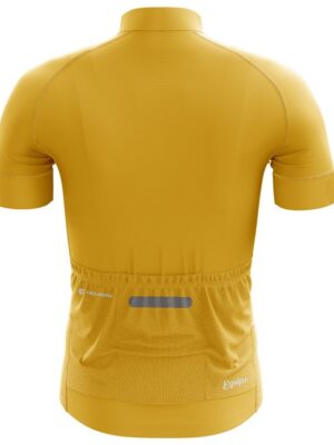 Yellow Solid Color Cycling Jersey for Men