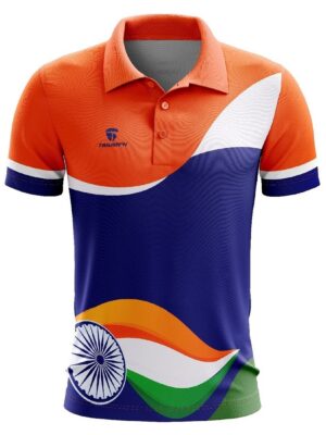 Triumph Independence Day / Republic Day India Tricolor T-Shirt for Mens Half Sleeve Polo Tshirt