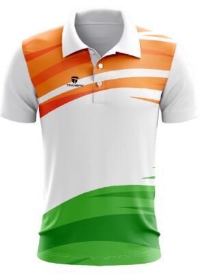Independence Day / Republic Day India Flag Tricolor T-Shirt for Mens Half Sleeve Polo Tshirt