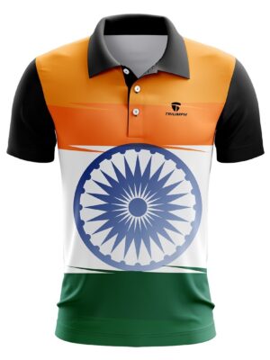 26 January Jersey / 15 August Indian Flag Printed T-Shirts for Independence Day / Republic Day Mens Half Sleeve Polo Tshirt