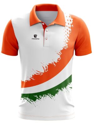 Polo Neck Happy Independence Day T-Shirt for Indian Lover Half Sleeve Republic Day Tshirt Jersey