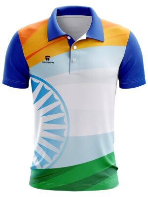 Republic Day I Love My India White Polyester Polo Neck Unisex Mens Half Sleeve T-Shirt Dress