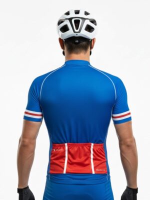 Mountain Bike Jersey | Unisex Custom Bicycle Jersey White, Blue & Red Color