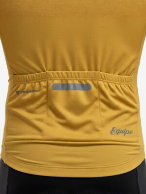 Yellow Solid Color Cycling Jersey for Men