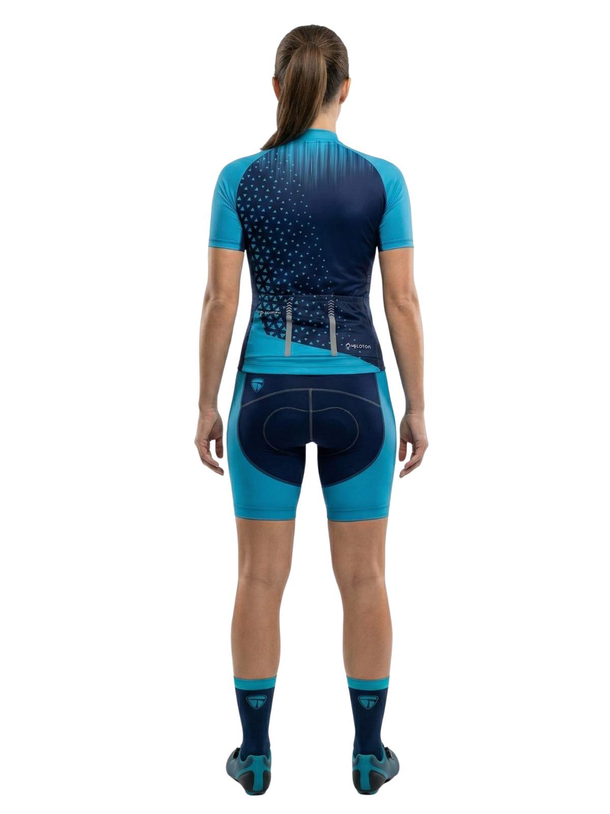 Race Fit Peloton Women Cycling Jerseys & Gel Padded Shorts - Image 2
