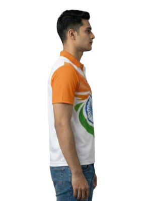 Polo Neck Happy Independence Day India Flag Design T-Shirt for Mens Half Sleeve Republic Day Tshirt Jerseys