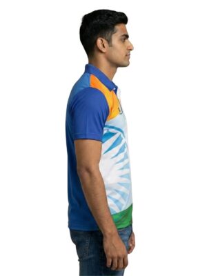 Republic Day I Love My India White Polyester Polo Neck Unisex Mens Half Sleeve T-Shirt Dress