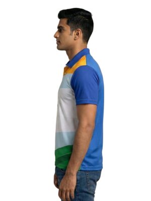 Republic Day I Love My India White Polyester Polo Neck Unisex Mens Half Sleeve T-Shirt Dress
